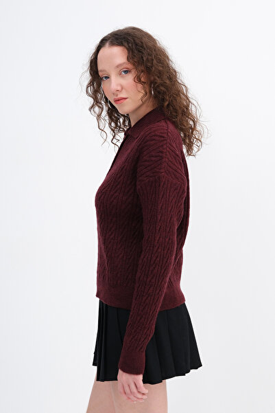 Addax Buttoned Collar Knitwear Sweater K3457