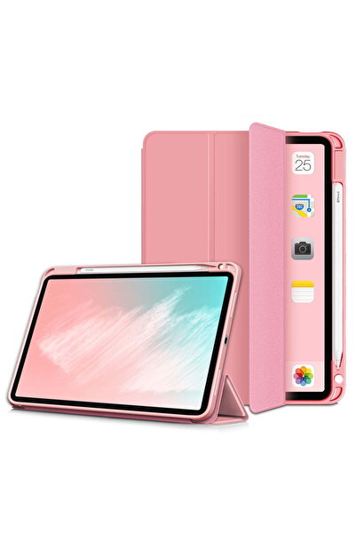 HYX Case for 2024 iPad Air 11 Inch 6th Gen (M2) Slim PU Leather Trifold with Pencil Holder, Pink