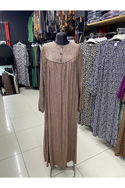 ESİL GİYİM Büzgü Robalı Rahat Kesim Viskon Elbise