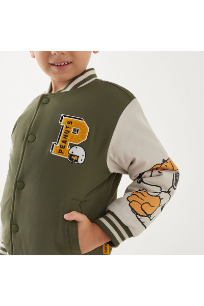 CPLG Snoopy Dog Print Button Through Jacket with Pockets