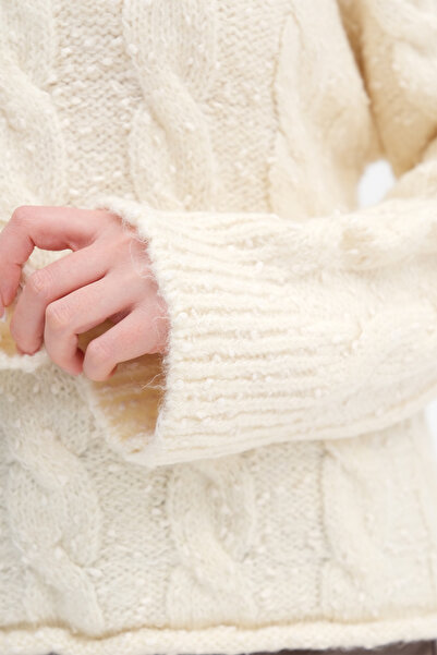 Addax Saç Örgülü Triko Kazak K2485