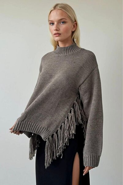 MADAMMERY Tassel Trim Design Sweater