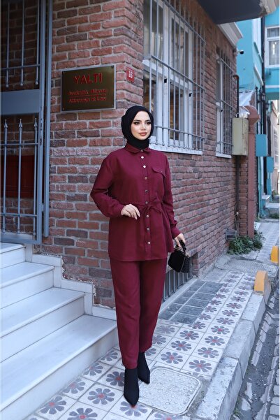 NİSUM MODA Lace-Up Suede Trouser Suit