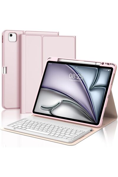 HYX iPad Air 13-inch Case Keyboard (M3 2025, M2 2024) - Pink