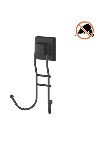 Generic Brand Tekno Tel Ef-236 Black 2-Piece Hanger Robe Rack |   Adhesive/Sc...