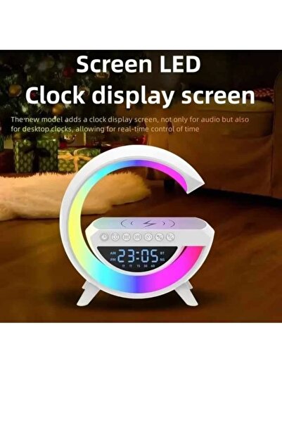 1way ساعة مع شاحن الاسلكي للجوال باللون الابيض