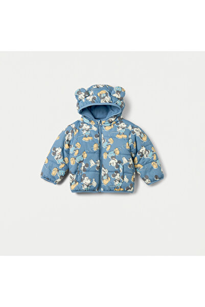 Disney All-Over Mickey Mouse Print Hooded Heavy Jacket
