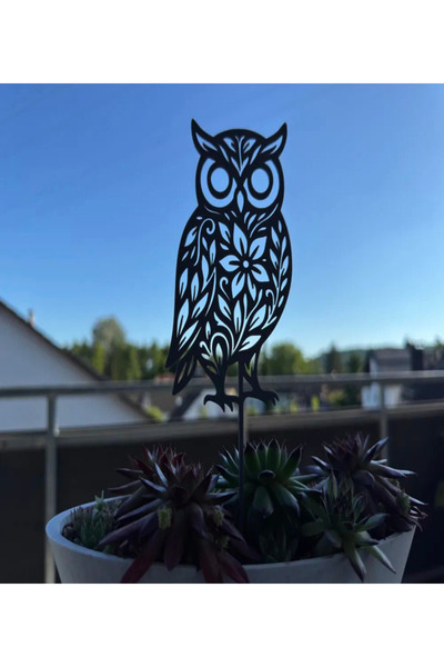 Sapphire 3D Saksı Çiçek Toprak Bitki Süsü Baykuş Figürü