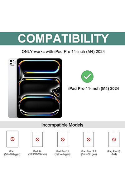 HYX iPad Pro 11-inch Case 2024 with Detachable Keyboard (Black)