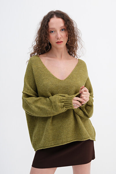 Addax V-Neck Knitwear Sweater K3487