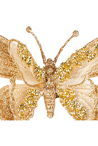 Herdekora Φιγούρα πεταλούδας, ασημί, σαμπάνια - με λαβή, 16x8 εκ.