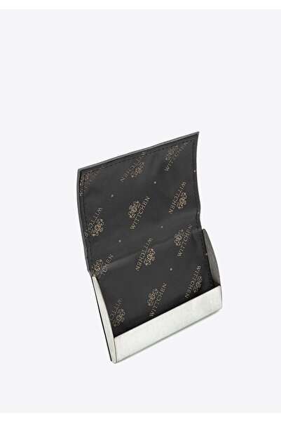 Wittchen Men's Leather Business Card Case with Magnetic Clasp Black Leather