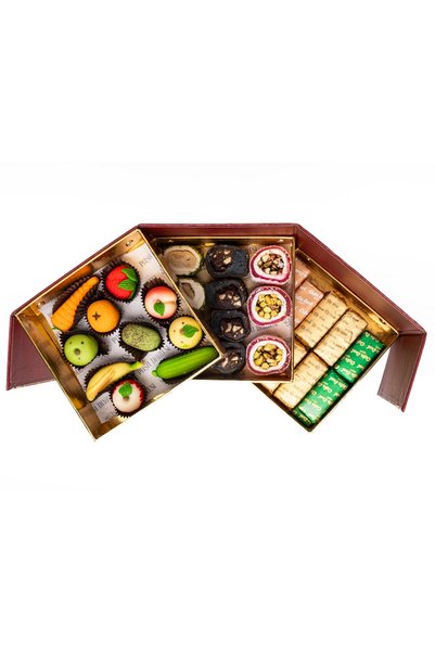 Paşa Dairesi Special Turkish Delight, Marzipan and Wafer Assortment in a Special 3-Layer Box