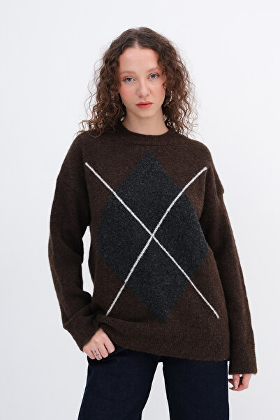 Addax Baklava Patterned Knitwear Sweater K2484