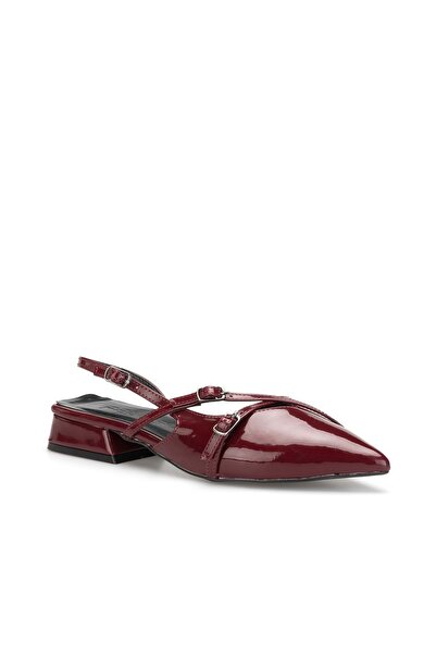 DARK SEER Ds Spillo-909 Patent Leather Burgundy Women's Daily Classic Heeled Shoes