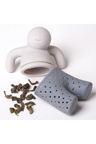 UBX Tea infuser, small man shape, 8.3x5 cm, grey