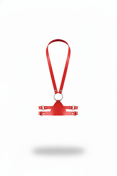 Angels Passion Червоний жіночий поясний ремінь з бретелями, бюстгальтер у сти...