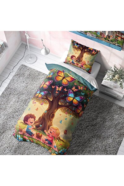 Viadela طقم غطاء لحاف للأطفال من كينتري فلورس (بدون ملاءات)