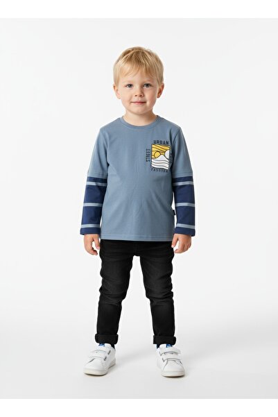 gigigiyim سترة رياضية للأولاد من Yazı مكونة من مطبوع قطع بلونين