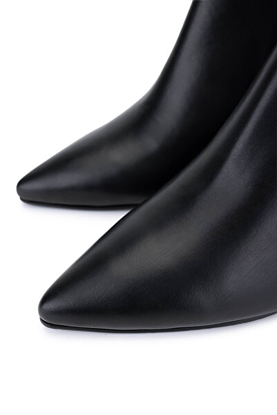 Tamer Tanca Kadın Hakiki Deri Siyah Topuklu Bot