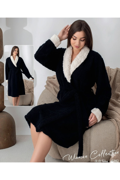 Freshness Women's Sharpi Welsolf Plush Home Bathrobe – Soft Dressing Gown with Gift Set Concept