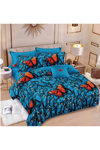 Pucioasa Lenjerie de pat dublă, reversibilă, cu două fețe, set FINET, 6 piese (SR-589)