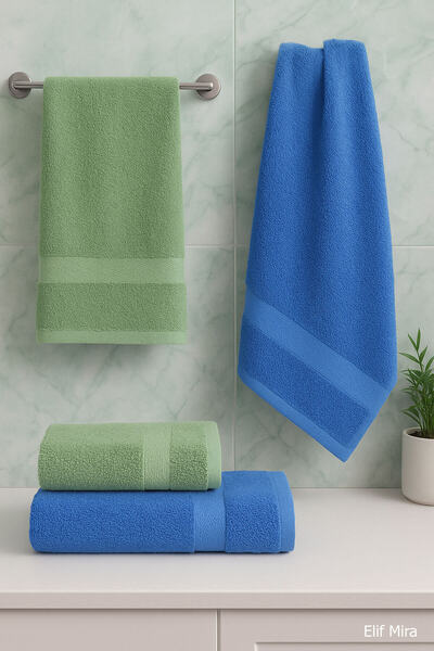 Elif Mira 4-Piece Bath Towel Set 100% Cotton 70X140 cm Pleasure