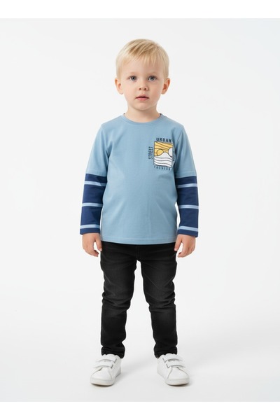 gigigiyim سترة رياضية للأولاد من Yazı مكونة من مطبوع قطع بلونين