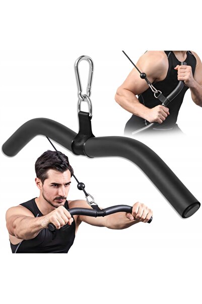 zola Bară de tracțiune, pivotantă, 65 cm, pentru spate și triceps, oțel, neagră