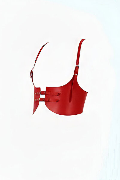 Angels Passion Κόκκινη γυναικεία μοντέρνα ζώνη από τεχνητό δέρμα