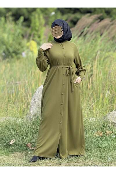 Nissra Ankanoor Raglan Sleeve Covered Button Knitted Ferace Anka255107