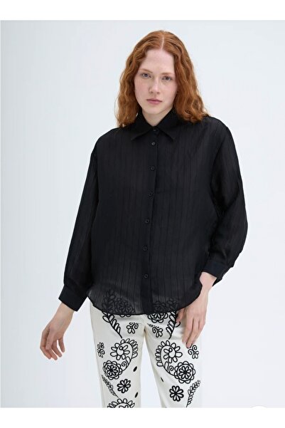 Quzu Pinstripes Buttoned Oversize Shirt