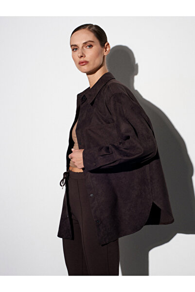 Dilvin 50532 Çıtçıtlı Süet Gömlek