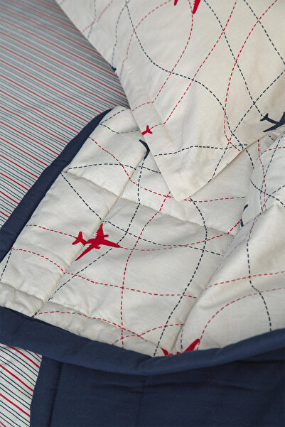 Apricitas HOME Plane Tek Kişilik Lastikli Çarşaflı Yatak Örtüsü Seti