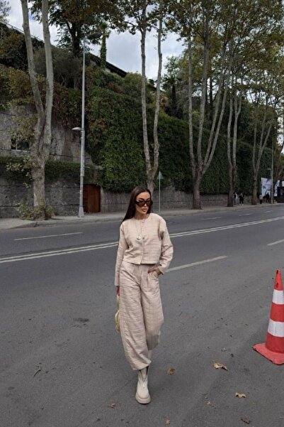 Diemmood Γυναικείο Σετ Παντελόνι και Μπουφάν Oversize με Καπιτονέ Υφή