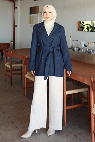 Modamihram Παλτό με λεπτομέρεια με κουμπιά και καστανόχρωμο καστανόχρωμο 19274