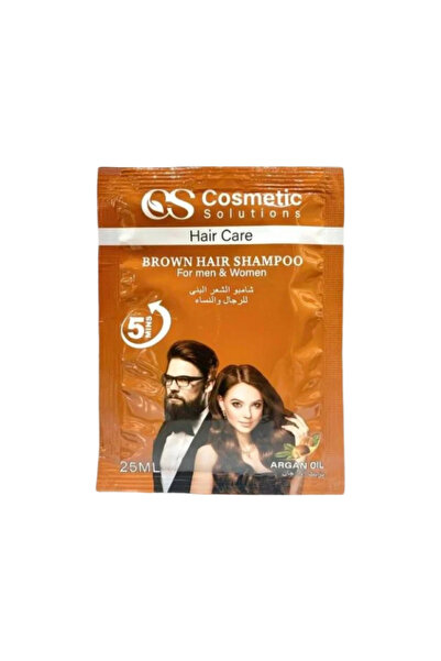 cosmetic Argan Oil Hair Dye Shampoo, Brown, for Men and Women, Cosmetic Solution, 25ml, 24 Sachets
