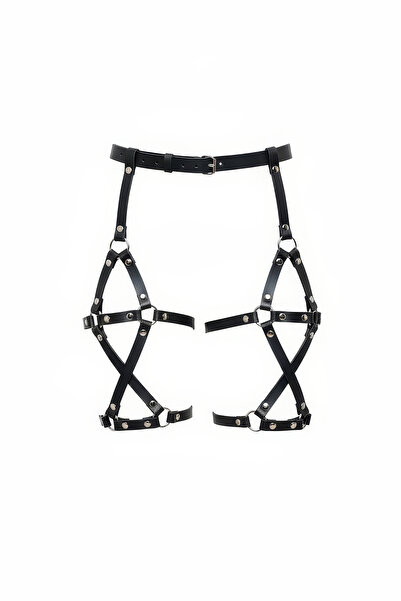 Angels Passion Curea neagră pentru femei, curea pentru picioare, accesoriu pe...