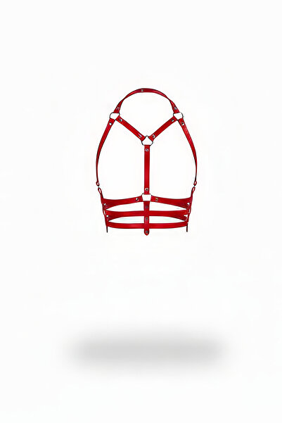 Angels Passion Curea roșie pentru femei, cu inel în formă de O, accesoriu pentru talie și piept