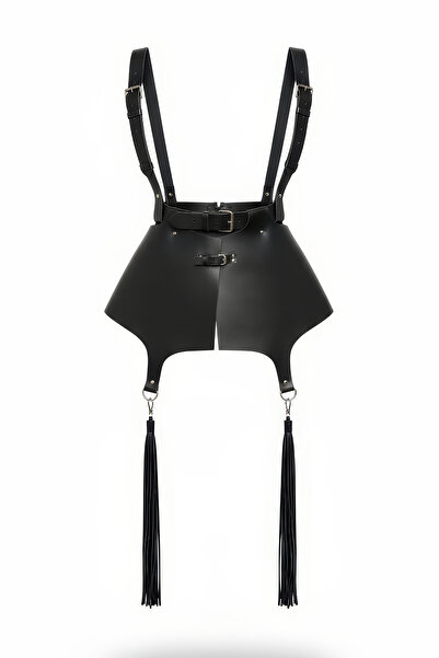 Angels Passion Μαύρη γυναικεία μοντέρνα φαρδιά ζώνη με αγκράφα