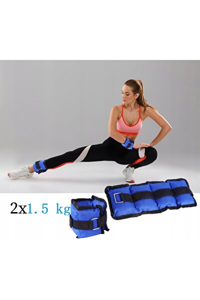 zola Fitness weight set for wrists/ankles, 2x1.5 kg velcro fastening, neoprene, blue/black
