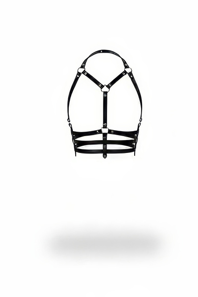 Angels Passion Curea neagră pentru femei, stil bustieră, cu inel în formă de ...