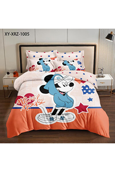 FIONNA.RO Lenjerie Din Bumbac Tip Finet Premium Pentru Copii - Mickey Mouse Star