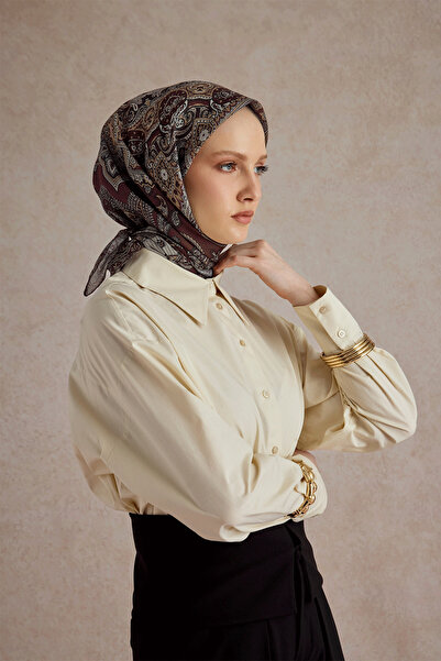 Qef Cotton Scarf Tale Burgundy