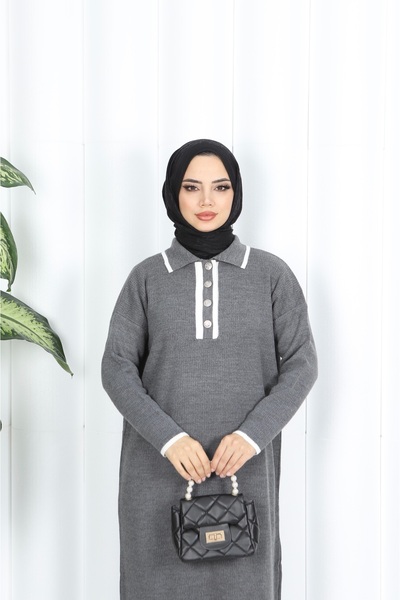 NİSUM MODA Polo Neck Knitwear Dress