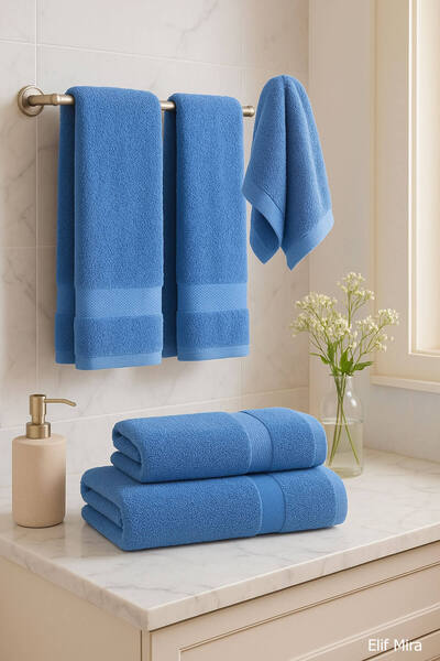 Elif Mira 4-Piece Bath Towel Set 100% Cotton 70X140 cm Pleasure
