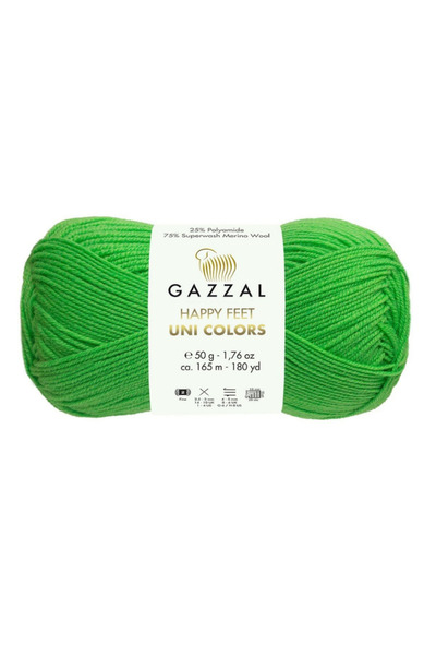 Gazzal Happy Feet Uni Colors %75 Merino %25 Polyamide Knitting Yarn 50 g / 16...