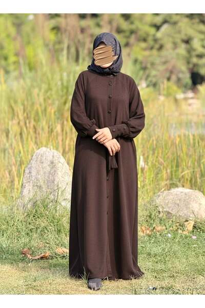 Nissra Ankanoor Raglan Sleeve Covered Button Knitted Ferace Anka255107