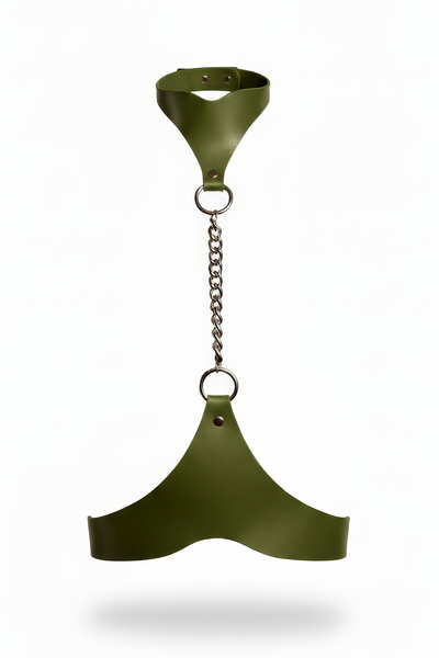 Angels Passion Curea pentru femei kaki, lanț pentru corp, cu detaliu de inel ...