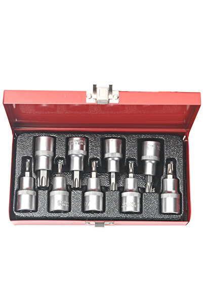 Lawazim Torx Bit Socket Set 9 Piece - CR-V Star Drive Sockets with Case for Auto and DIY Use